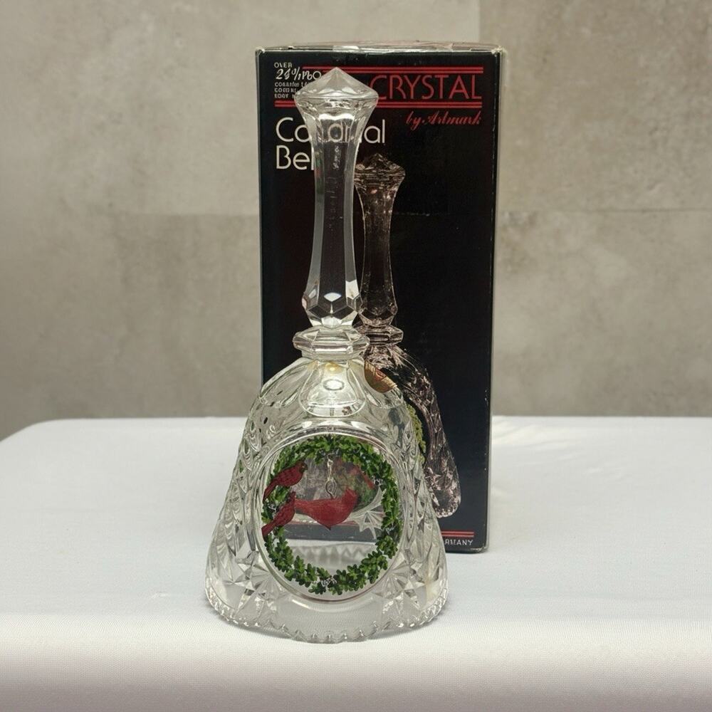Vintage 1988 Artmark Cardinal Bell 24% Lead Crystal West Germany Original Box